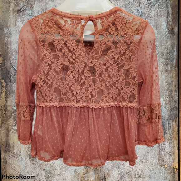🥂🍾Host Pick🍾🥂 Free People Papaya Sheer Blouse - Picture 2 of 9